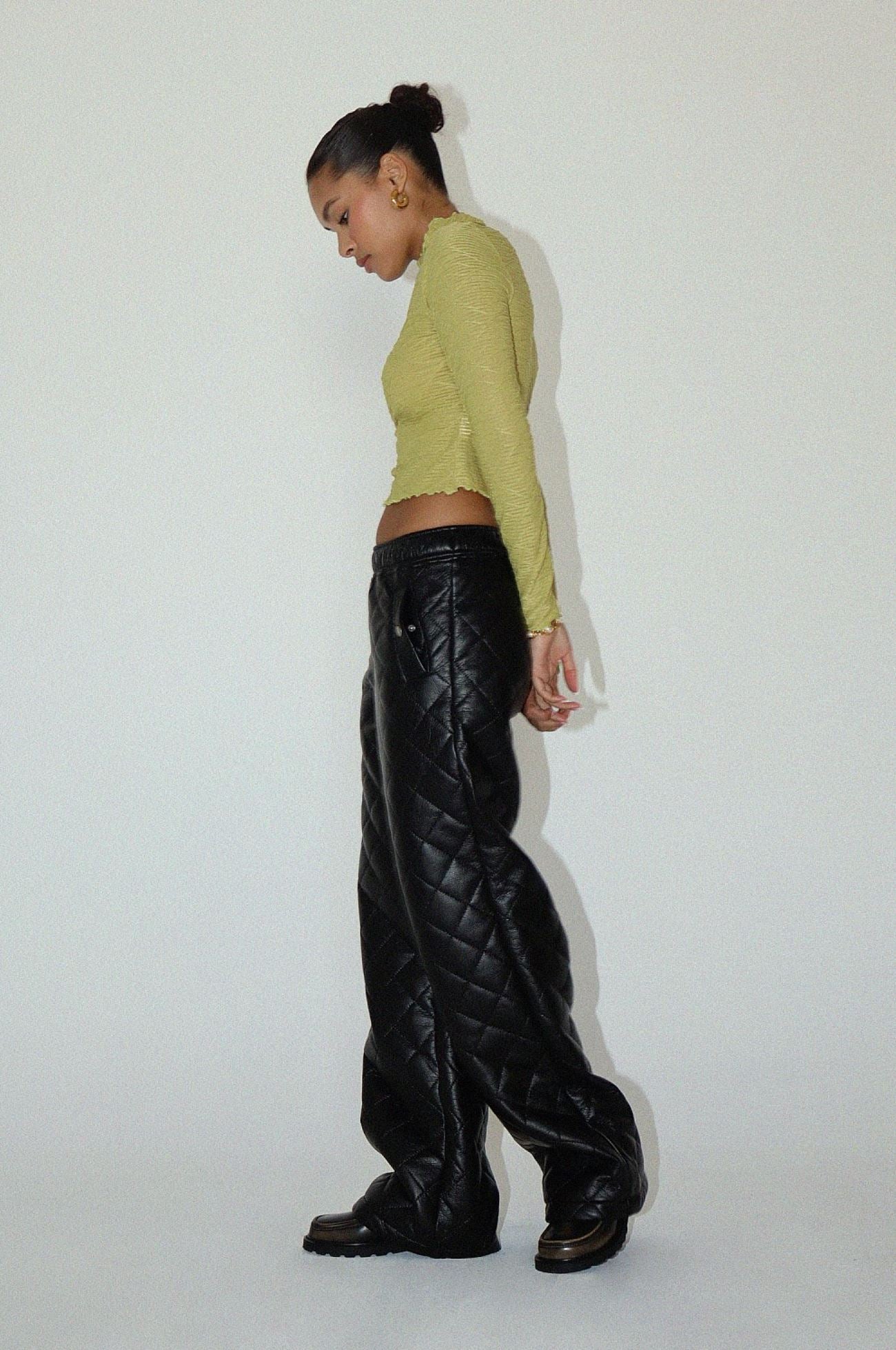 Quilted Leather Pants