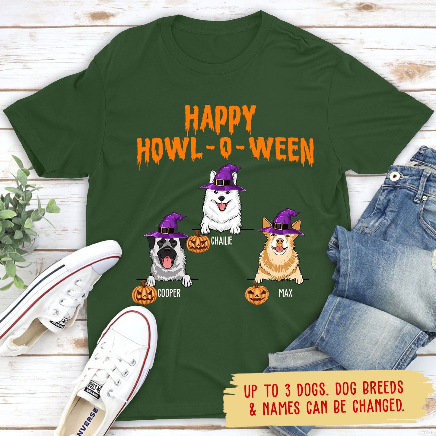 Happy Howl-O-Ween - Personalized Custom Unisex T-shirt