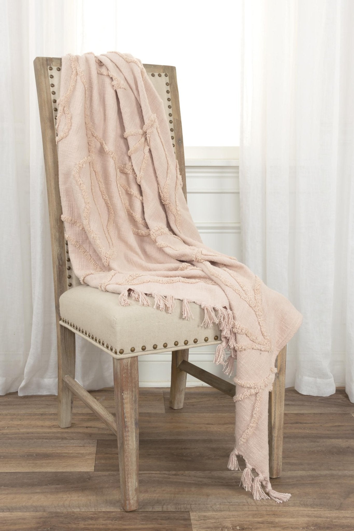 Woven Botanical 100% Woven Textured Cotton Throw - Throw Blankets