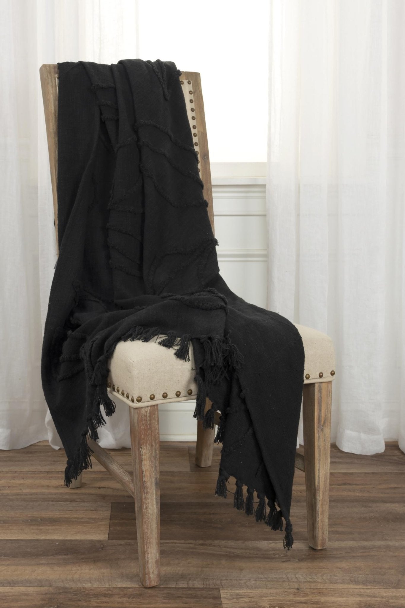Woven Botanical 100% Woven Textured Cotton Throw - Throw Blankets