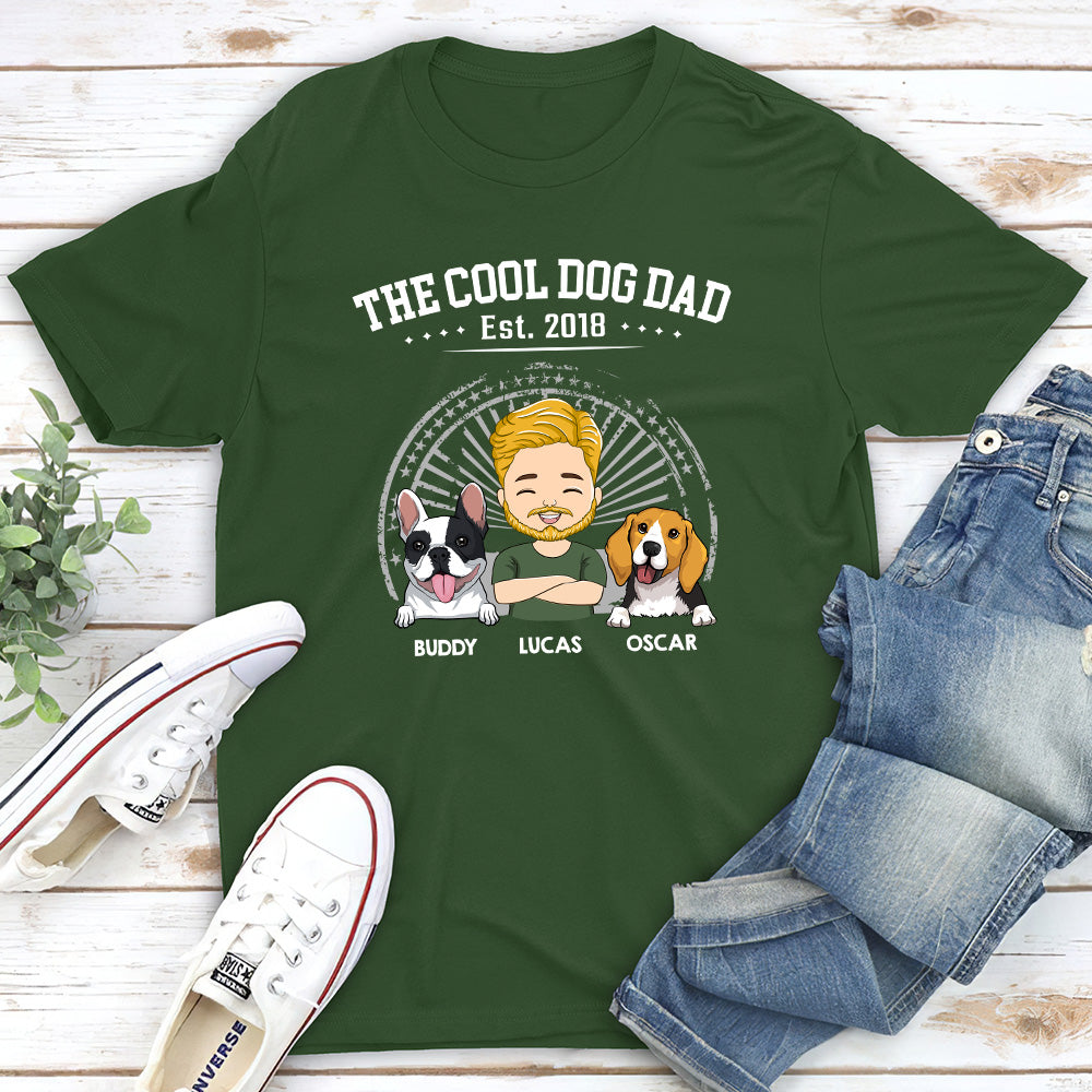 The Cool Dog Dad - Personalized Custom Unisex T-shirt