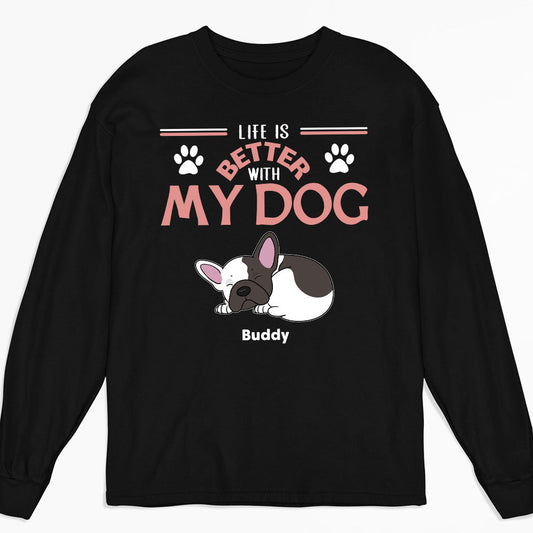 Better With My Fur Kids - Personalized Custom Long Sleeve T-shirt