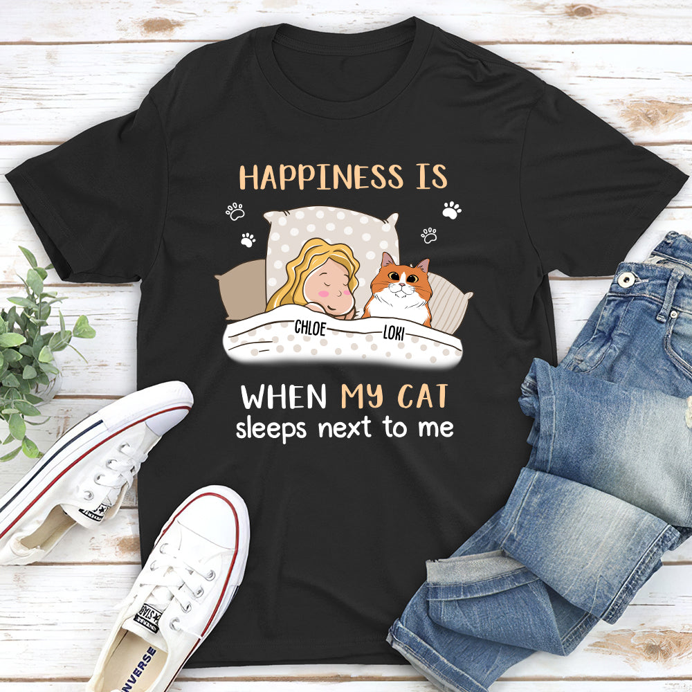 Cats Sleep Next To - Personalized Custom Unisex T-shirt