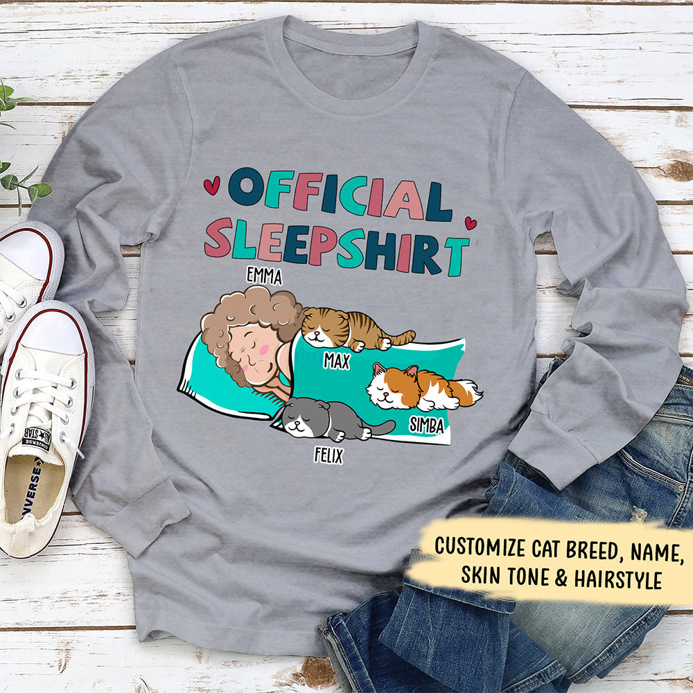 Cat Official Sleepshirt - Personalized Custom Long Sleeve T-shirt