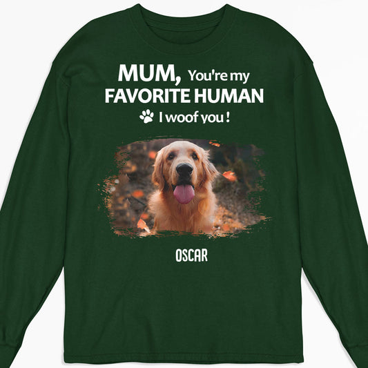 To My Favorite Human Photo - Personalized Custom Long Sleeve T-shirt
