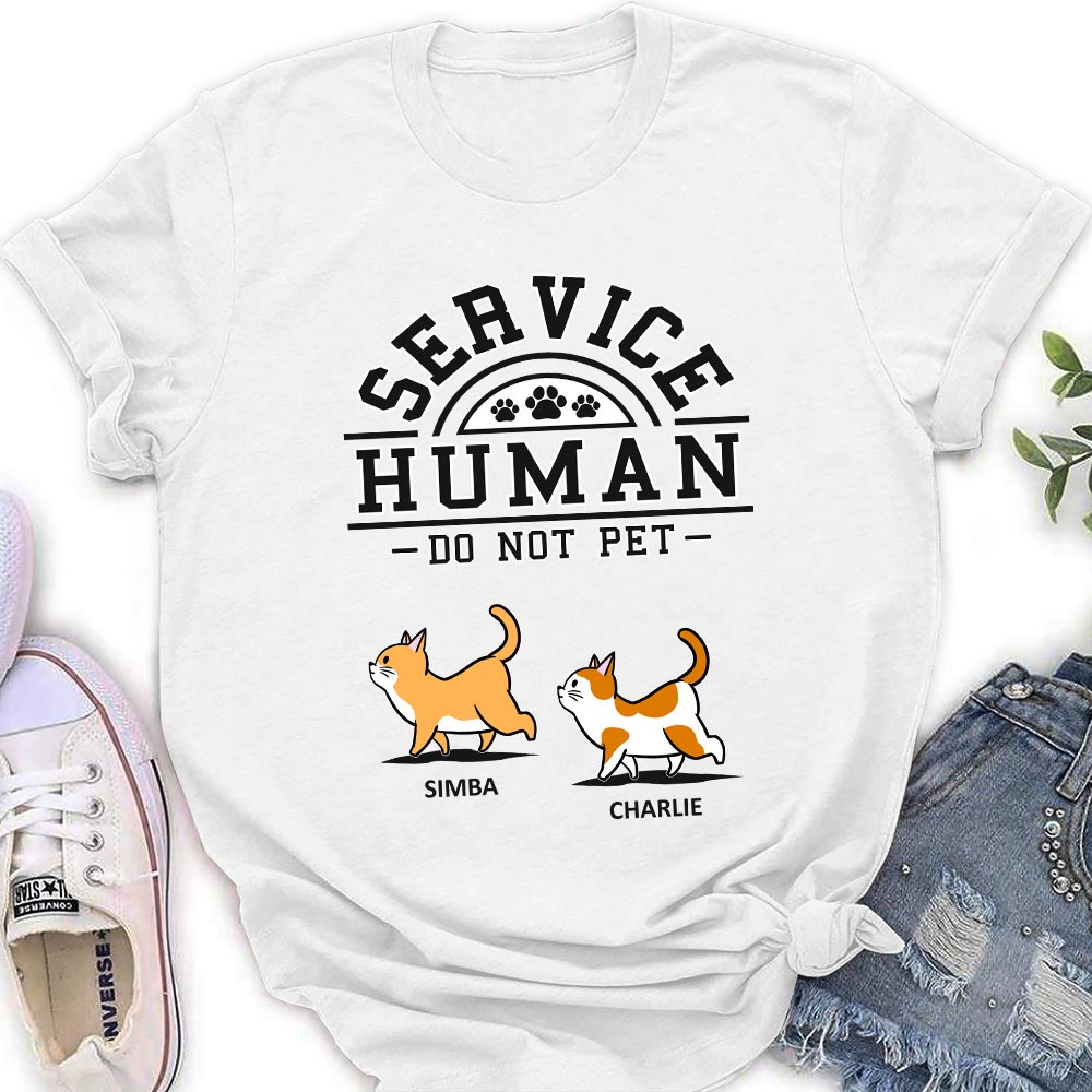 Cats Service Human - Personalized Custom Women's T-shirt