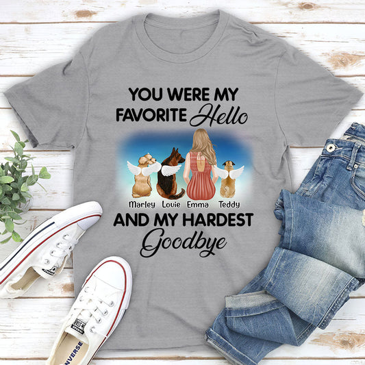 Favorite Hello And My Hardest Goodbye - Personalized Custom Unisex T-shirt