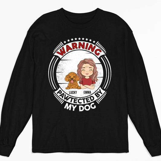 Pawtected By My Dog - Personalized Custom Long Sleeve T-shirt