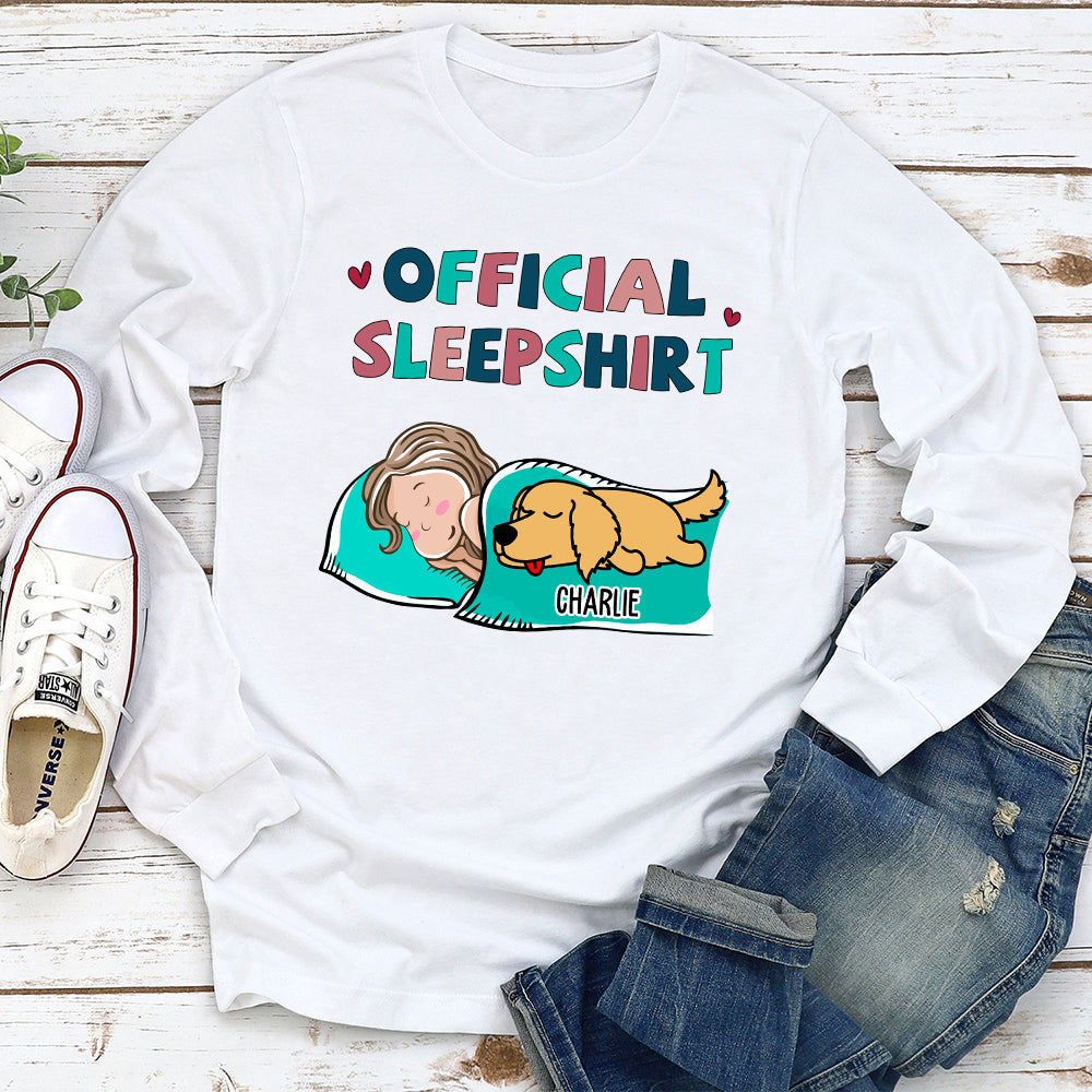 Sleeping Dog Sleepshirt - Personalized Custom Long Sleeve