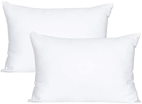 FLXXIE 2 Pack Cotton Down Alternative Toddler Pillows, Super Soft and Breathable Baby Small Pillows for Sleeping, Travel, Crib, 13x18 Inches