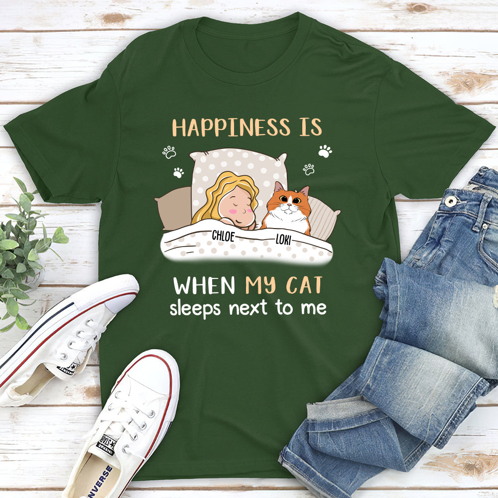 Cats Sleep Next To - Personalized Custom Unisex T-shirt