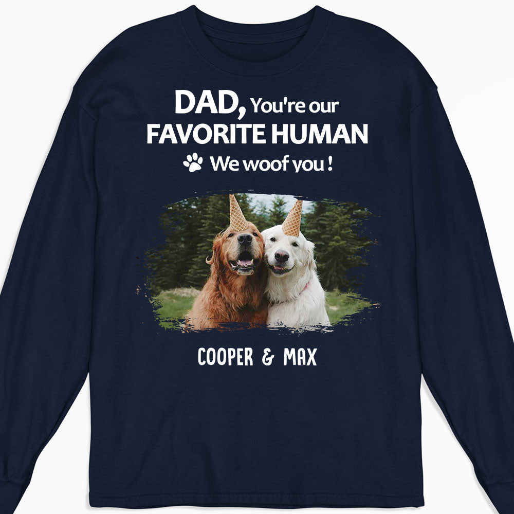 To My Favorite Human Photo - Personalized Custom Long Sleeve T-shirt