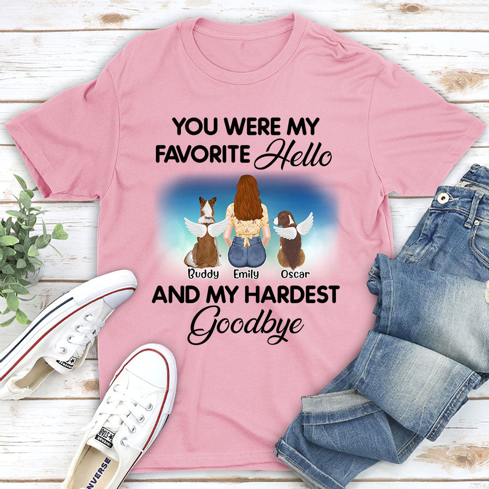 Favorite Hello And My Hardest Goodbye - Personalized Custom Unisex T-shirt