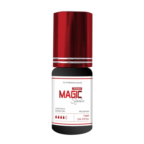 The Lash Supply 0.17 Oz Magic Strong Hold Eyelash Extension Glue, Eyelash Extension Supplies, Medium Viscosity, Retention - Up to 8 Weeks, Quick Drying Lashes Glue for Professional Use