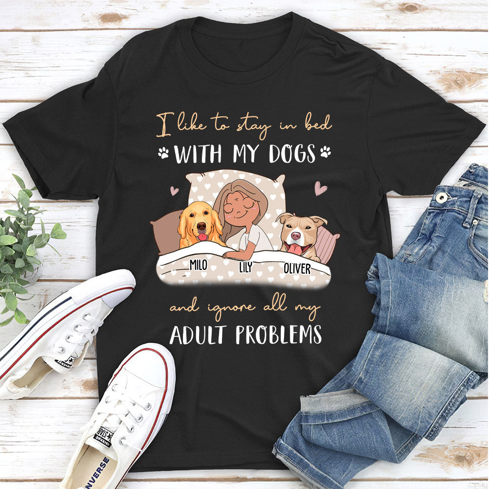 Sleep With Dogs - Personalized Custom Unisex T-shirt