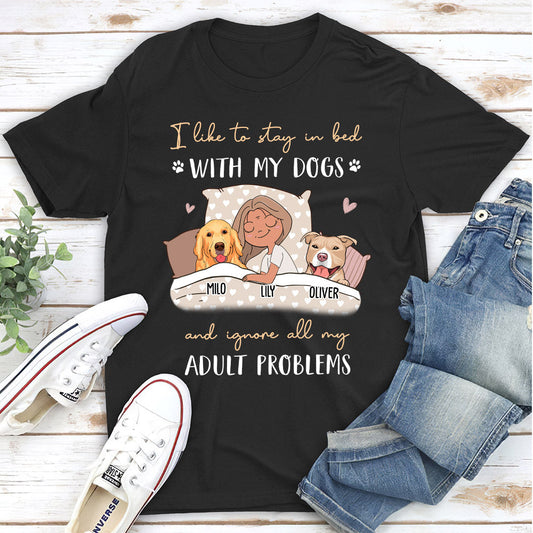 Sleep With Dogs - Personalized Custom Unisex T-shirt