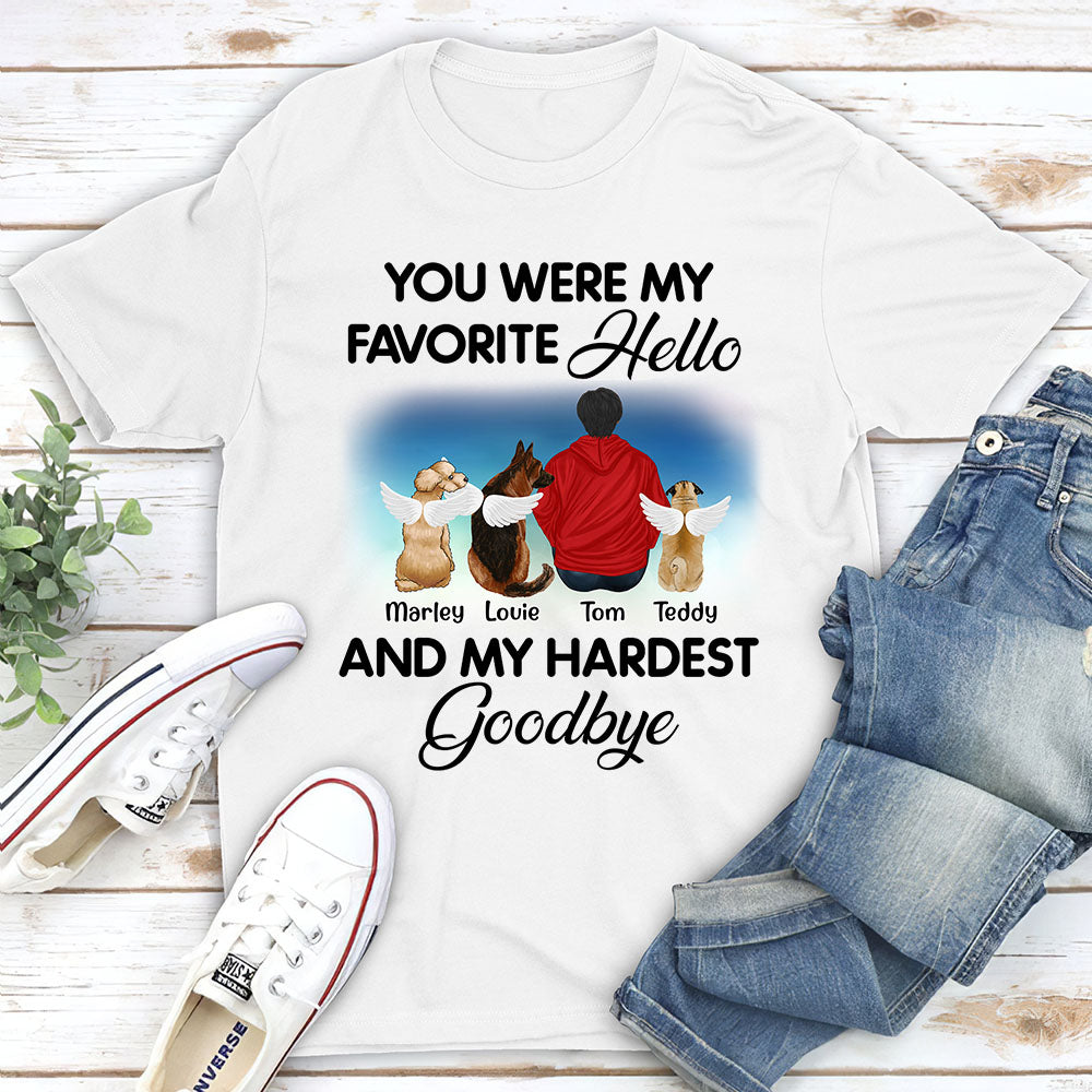 Favorite Hello And My Hardest Goodbye - Personalized Custom Unisex T-shirt
