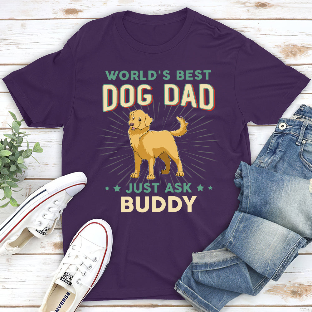 Best Dog Dad Retro - Personalized Custom Unisex T-shirt