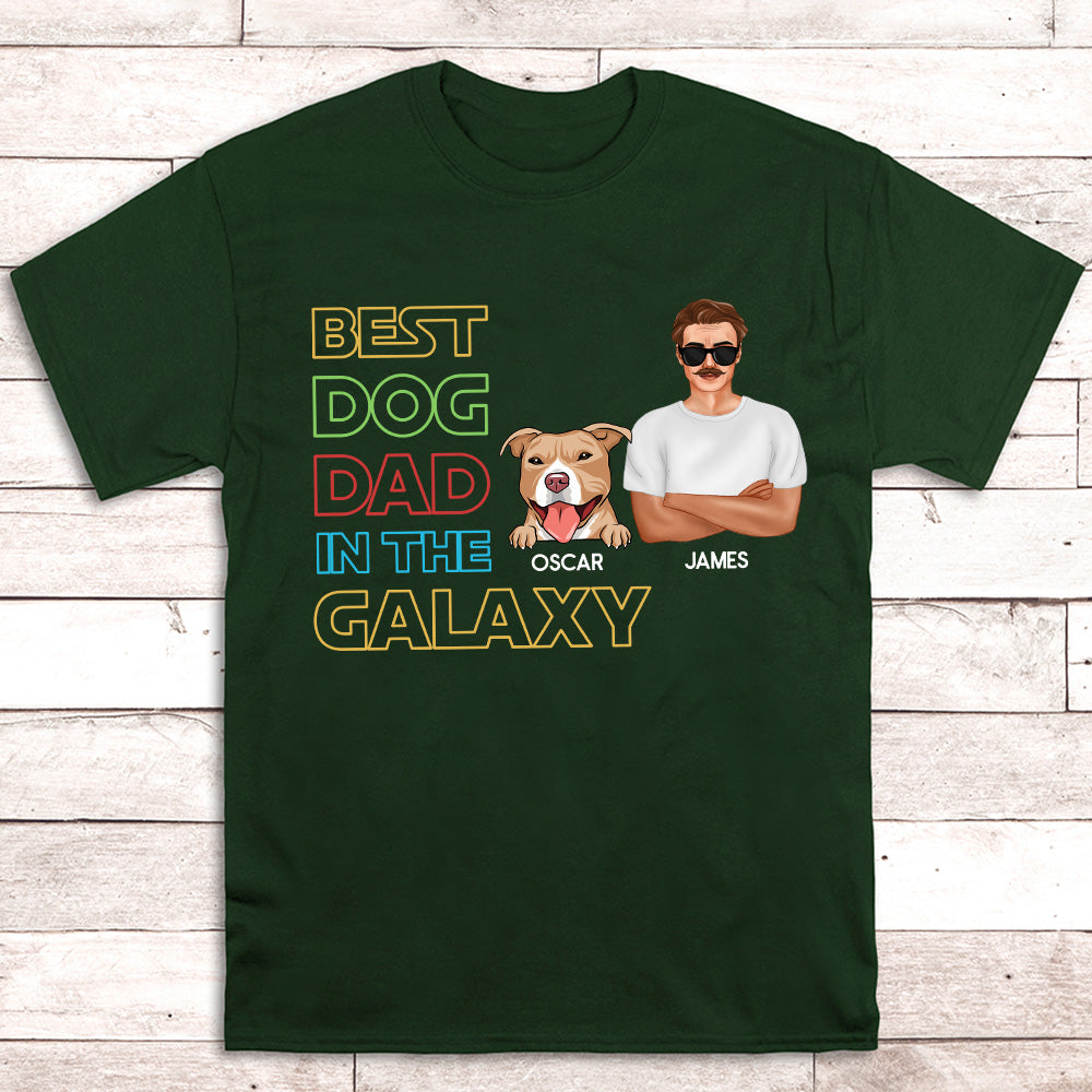 Best Dog Dad In Galaxy - Personalized Custom Unisex T-shirt