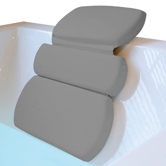 Gorilla Grip Bath Pillow for Tub, Comfortable Bathtub Pillows for Neck Head and Back Support, Strong Suction Waterproof Headrest, Cushion Rest for Curved or Straight Tubs, Spa Accessories, Gray