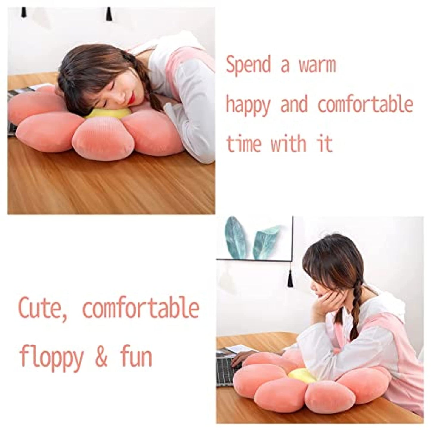 Flower Floor Pillow Flower Shaped(Green, 21.6 in)