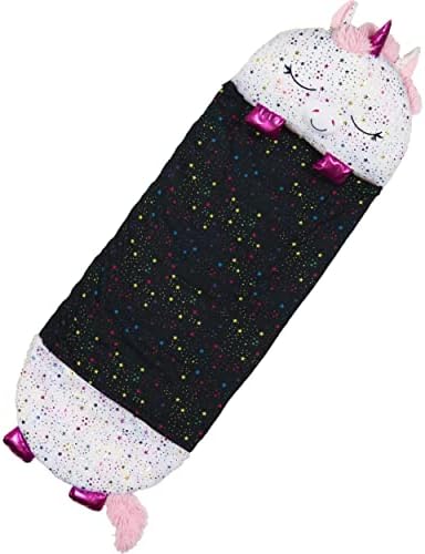 Happy Nappers Pillow & Sleepy Sack- Comfy, Cozy, Compact, Super Soft, Warm, All Season, Sleeping Bag with Pillow- Shimmer Unicorn