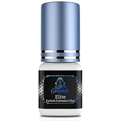 Elite Fast Dry Time Eyelash Extension Glue - Forabeli 5ml / 1 Sec Drying time/Retention – 7 Weeks/Maximum Bonding Power/Black Adhesive for Semi-Permanent Extensions/Professional Lash Supplies