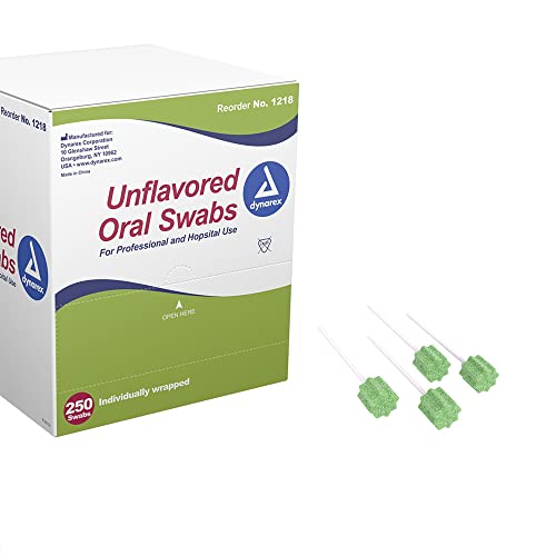 Dynarex 1218 Oral Swabstick, Unflavored, Pack of 1000