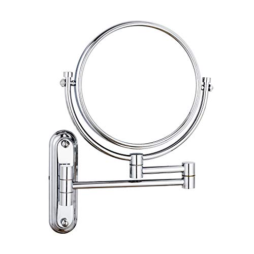 Nicesail 8 Inch Bathroom Mountable Mirror Shaving Mirror for Wall Double Sided Vanity Mirror 7X Magnifying Makeup Mirror Mounted Mirror, Chrome Finish,8x7