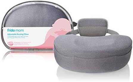 Frida Mom Adjustable Nursing Pillow | Customizable Breastfeeding Pillow for Mom + Baby Comfort with Back Support, Adjustable Wrap Around Waist Strap, Pockets for Heat Relief