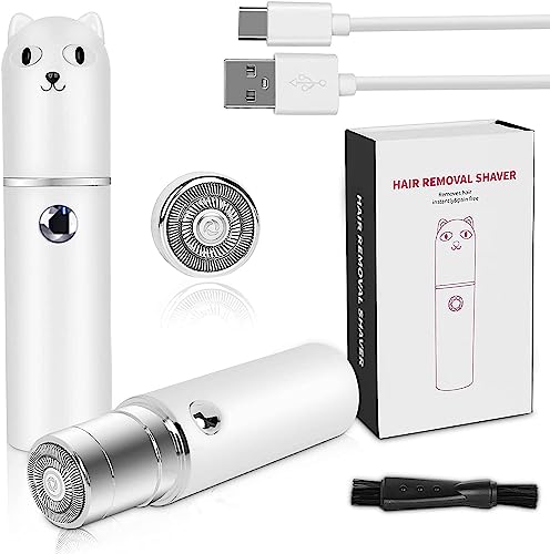 Flawless Hair Remover for Women, Rechargeable Painless Face Shavers for Women with 1× Replacement Head, Noise-Free Electric Facial Hair Removal on Full Charge, for Face, Upper Lips, Chin, Arms, Legs