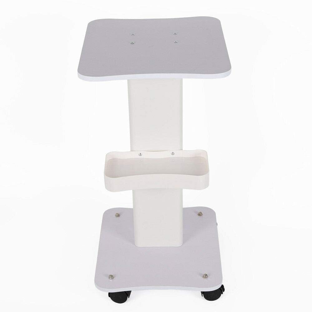 DYRABREST Salon Rolling Trolley Cart with Wheels, 69x38x35cm, 132Lbs Capacity, White