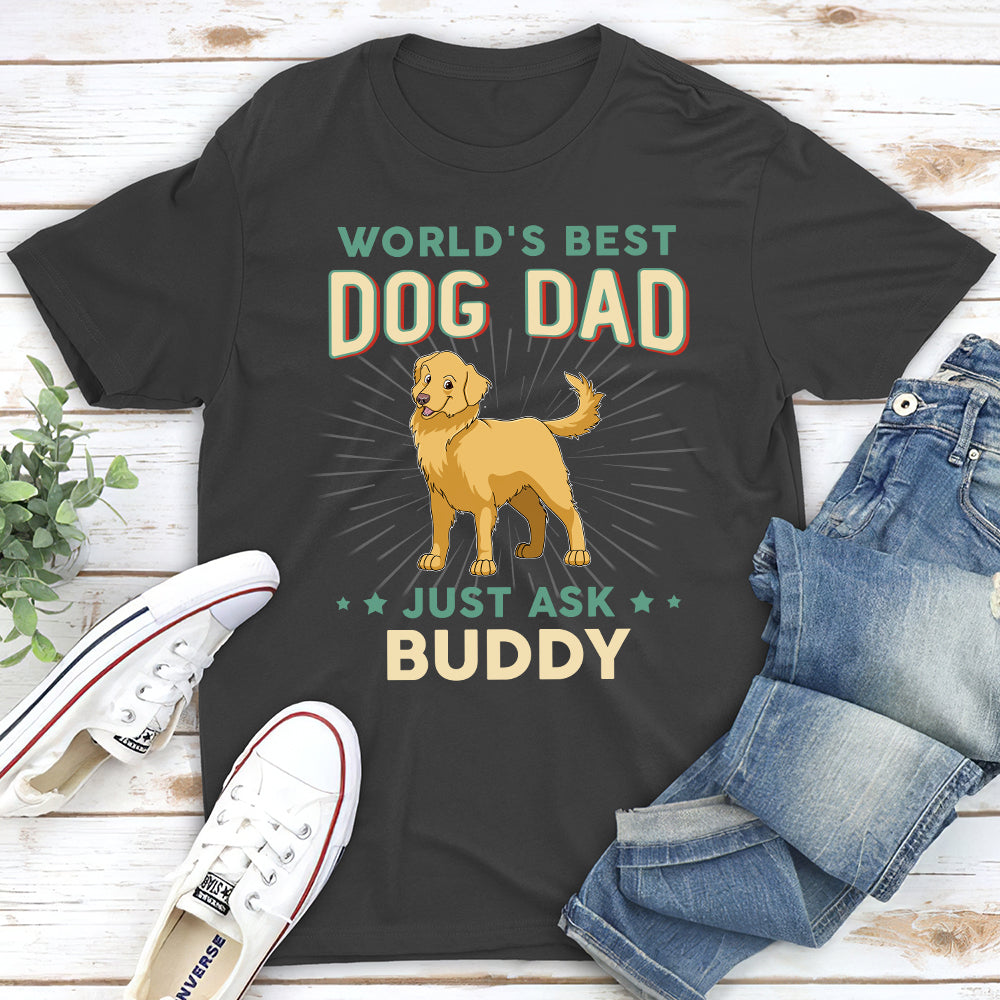 Best Dog Dad Retro - Personalized Custom Unisex T-shirt