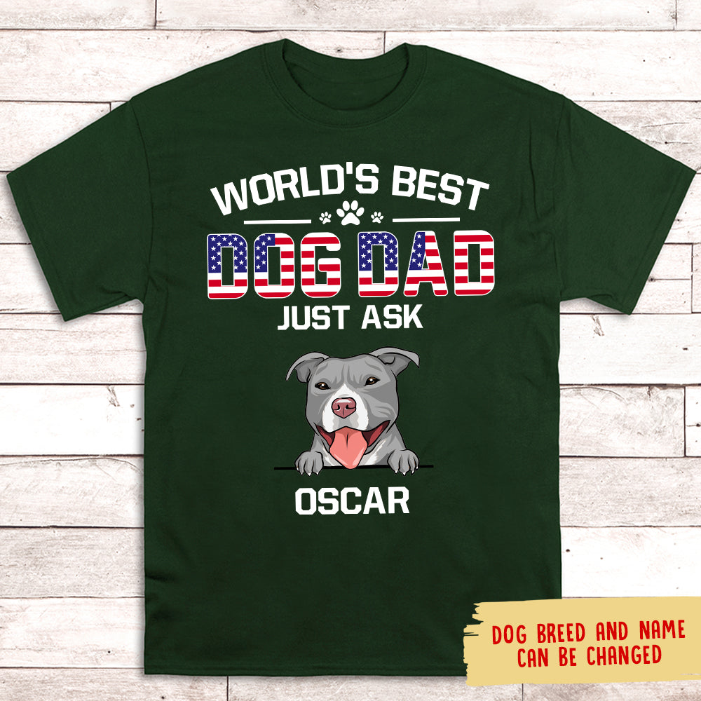 American Best Dog Dad - Personalized Custom Unisex T-shirt