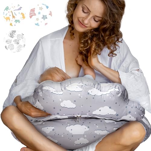 PILLANI Nursing Pillow for Breastfeeding, Breast Feeding Pillow for Mom & Baby Support, Removable Cotton Cover, Adjustable Waist Strap, Newborn Essentials Must Haves, Baby Registry Search, Baby Pillow
