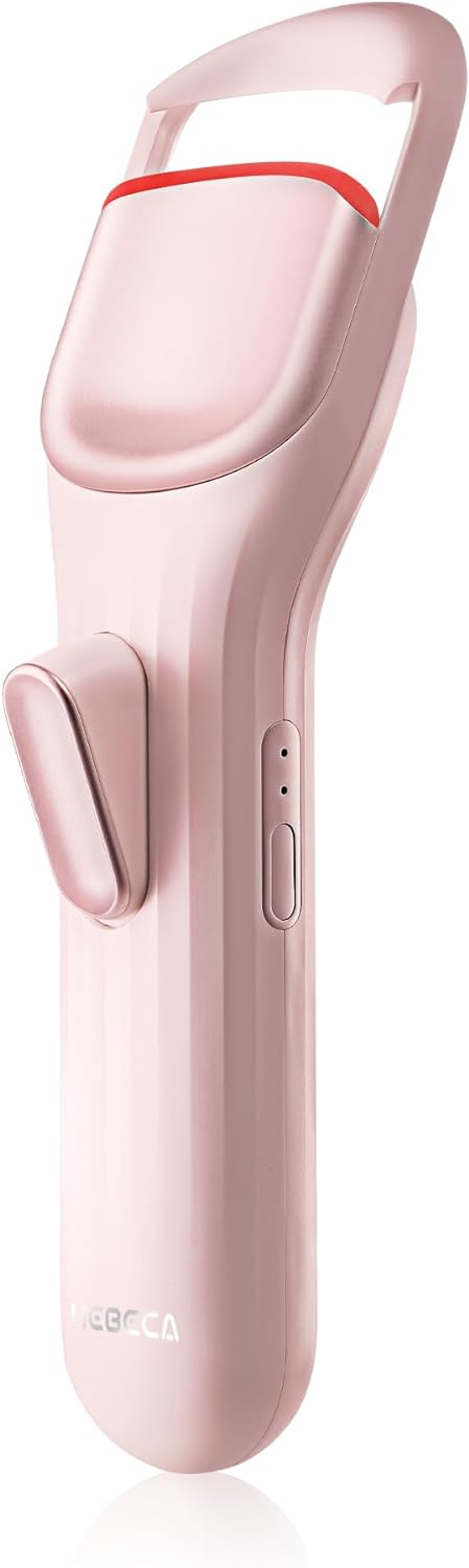 Heated Eyelash Curler Professional Pink- Naturally Curling Eye Lashes with Innovative Heating Silicone, Electric Eyelashes Curler with 600mAh Rechargeable Battery EC4001