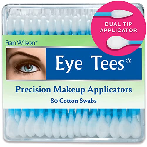 Fran Wilson EYE TEES COTTON TIPS 80 Count (6 PACK) - Precision Makeup Applicator, Double-sided Swabs with Pointed and Rounded Ends for Perfect Blending, Effective Cleaning and Precise Touch-ups