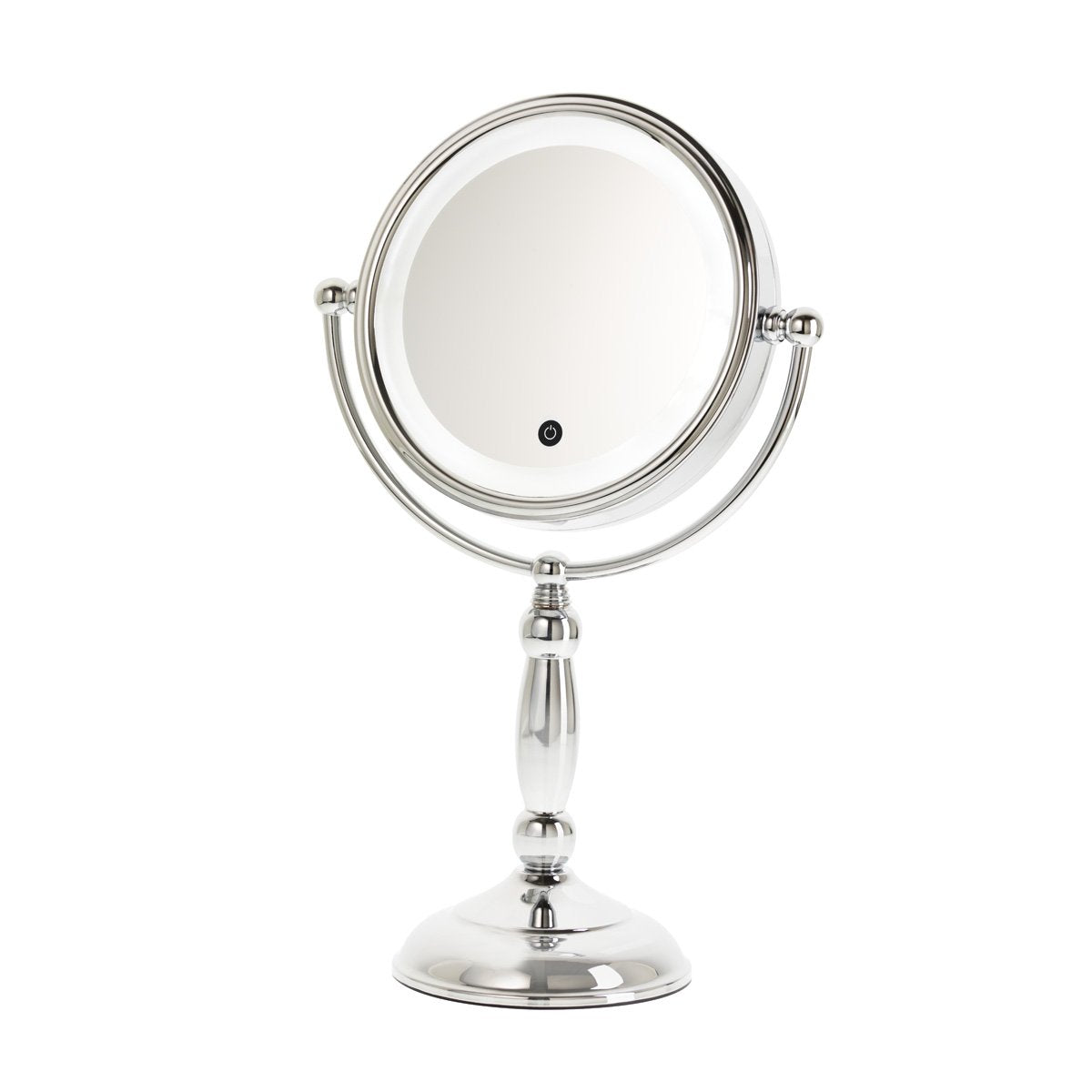 DANIELLE LED LIGHTED TWO-SIDED MAKEUP MIRROR WITH TOUCH ACTIVATION & DIMMER, 10X MAGNIFICATION