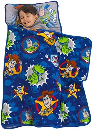 Disney Toy Story 4 - Toys in Action Toddler Nap Mat, Blue, Green, Yellow, Grey