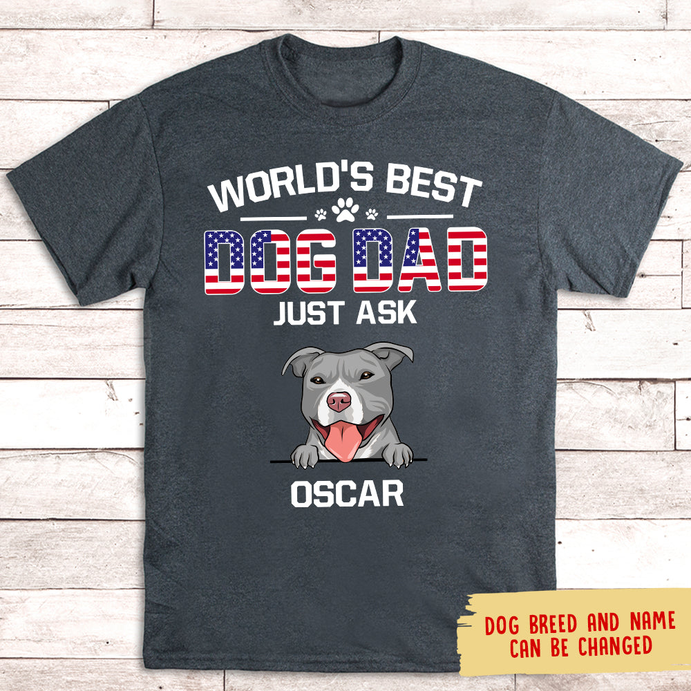 American Best Dog Dad - Personalized Custom Unisex T-shirt