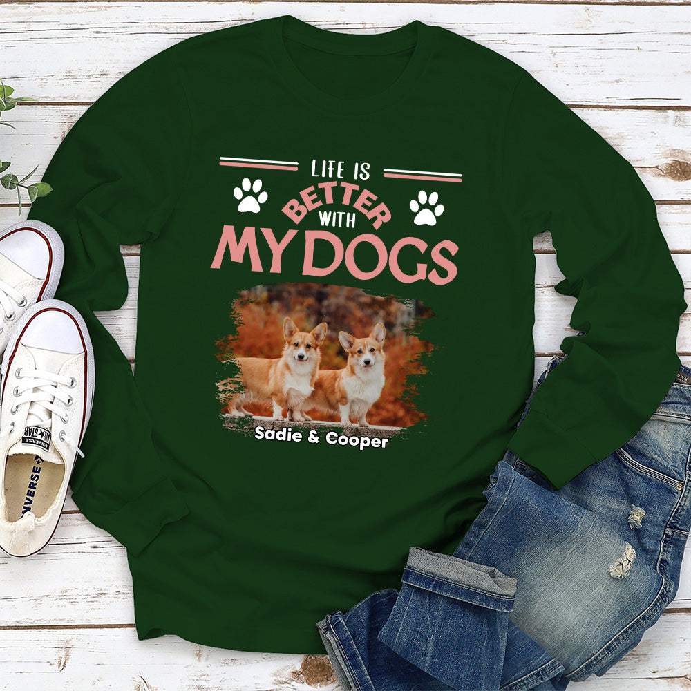 Better With My Fur Kids - Personalized Custom Long Sleeve T-shirt