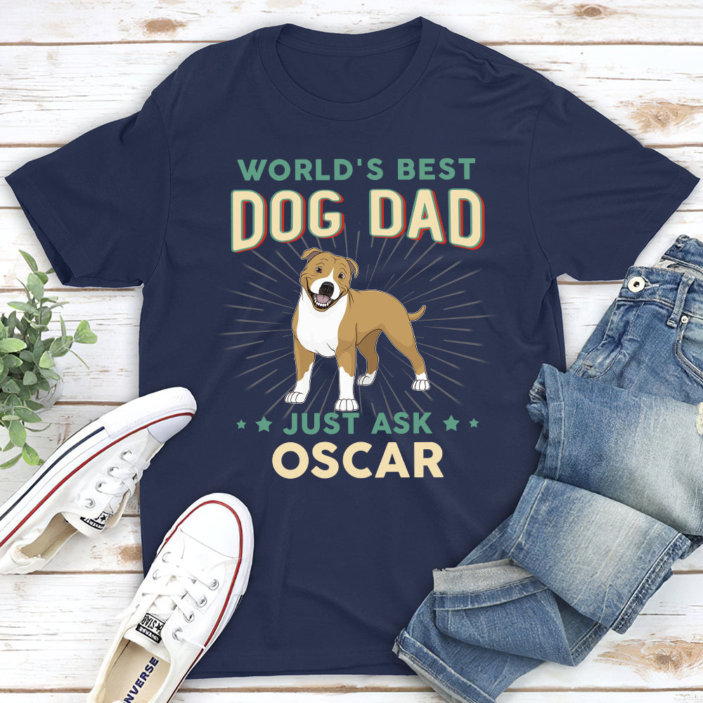 Best Dog Dad Retro - Personalized Custom Unisex T-shirt