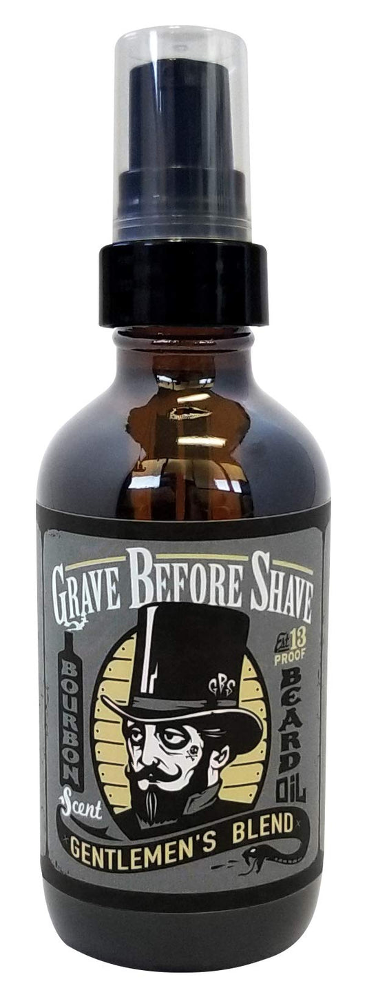 Grave Before Shave™ Gentlemen's Blend Beard Oil (Bourbon/Sandal Wood Scent) 4 oz. BIG BOTTLE