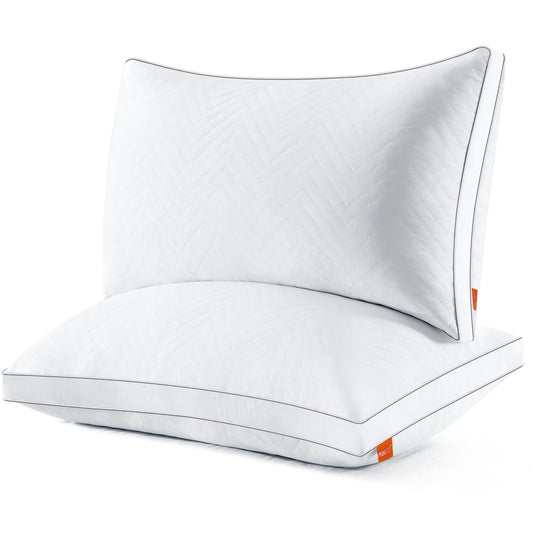 Pillows Standard Size Set of 2, Fluffy Pillows for Bed with Down Alternative, for Back