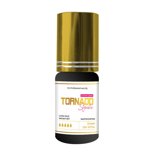 The Lash Supply 0.17 Oz Tornado Strong Hold Eyelash Extension Glue, Eyelash Extension Supplies, Medium Viscosity, Retention - Up to 8 Weeks, Quick Drying Lashes Glue for Professional Use