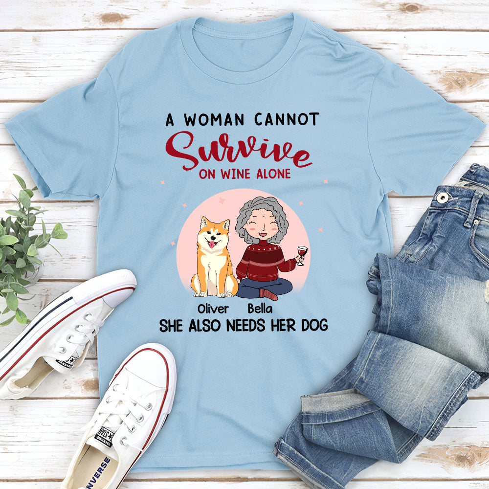 A Woman Cannot Survive - Personalized Custom Unisex T-Shirt