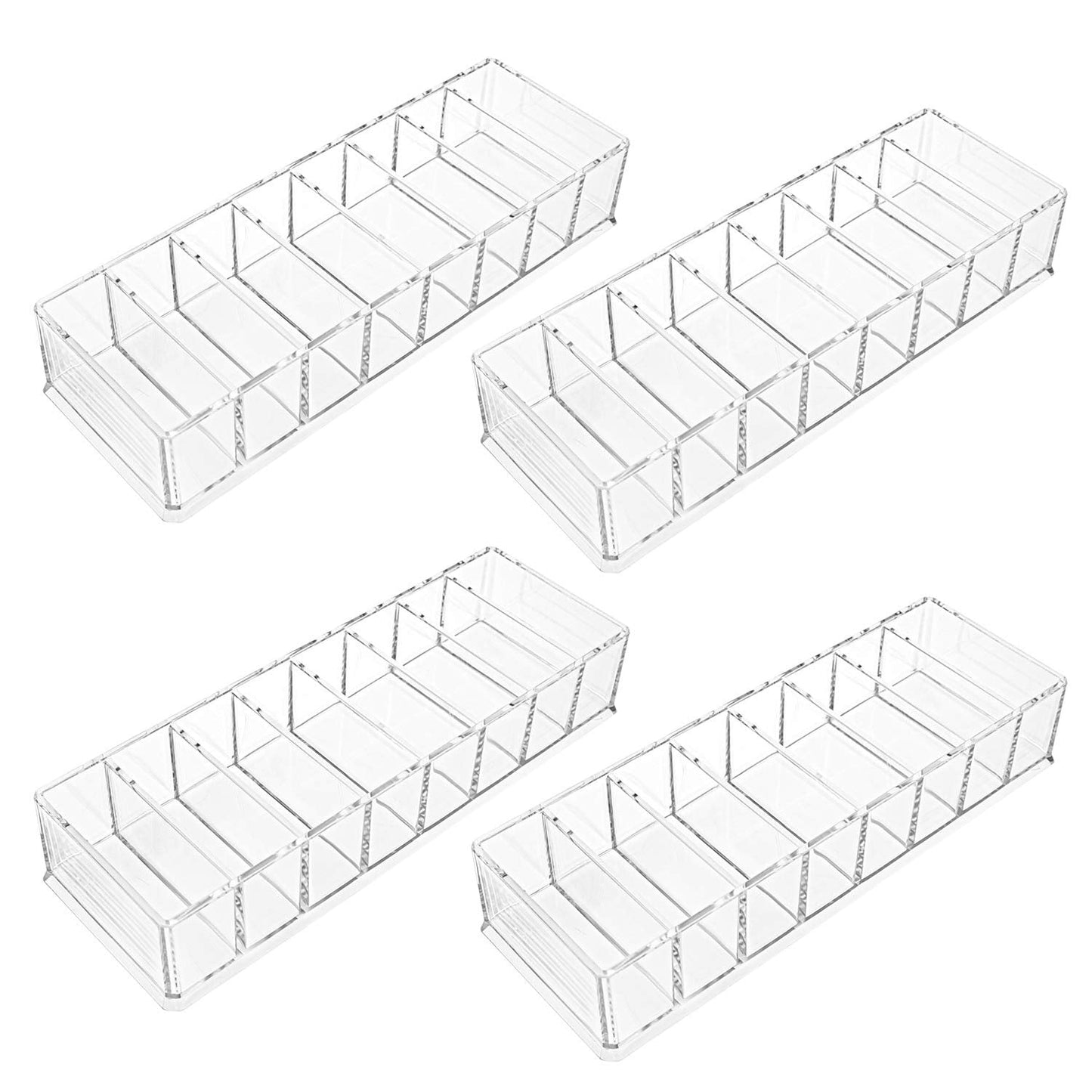 Foraineam 4 Pack Acrylic Compact Organizer Cosmetics Beauty Care Powder Holder Blushes Highlighters Eyeshadow Makeup Organizer