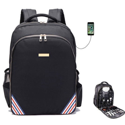 NIHANEH Barbers Bookbags for Clippers and Supplies Hairstylist Bags Travel Backpack Case for Barbers Tools Storage with USB and PU…