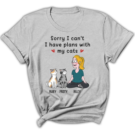 Plans With Cats - Personalized Custom Women's T-shirt