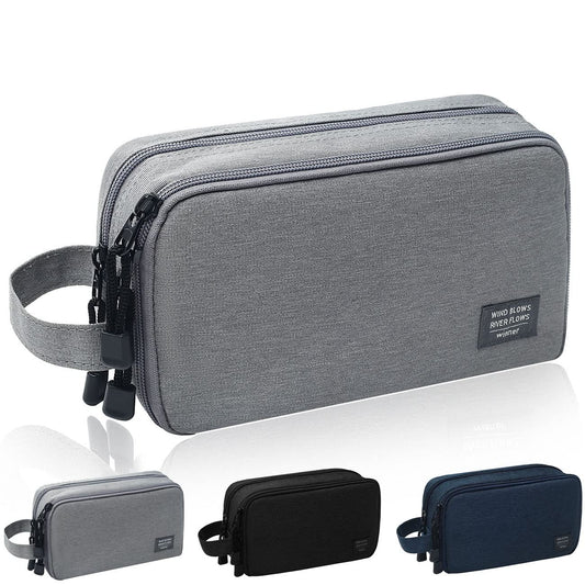 FUNKESH Mens Toiletry Bag Waterproof Organizer Bag Travel Shaving Dopp Kit Perfect Travel Accessory Gift (Gray)